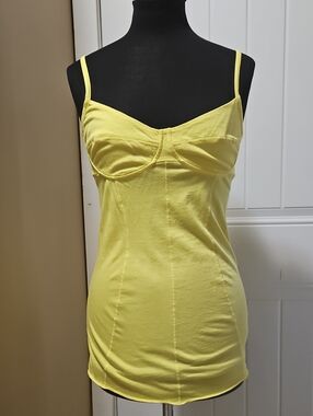 Aritzia Talula Noho Bustier Tank Top L in Yellow